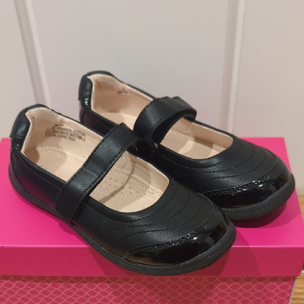 NEW Black Kids Mary Jane Shoes w/Velcro